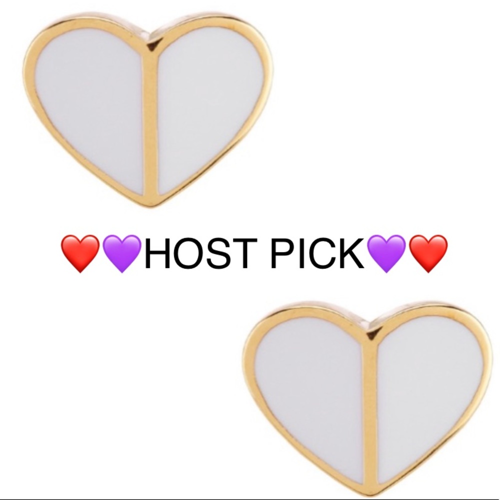 NEW Kate Spade White Heart Earrings